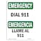 Signmission OSHA EMERGENCY, Dial 911, 18in X 12in Rigid Plastic, 12" W, 18" L, Landscape, OS-EM-P-1218-L-10304 OS-EM-P-1218-L-10304 - alternate 1